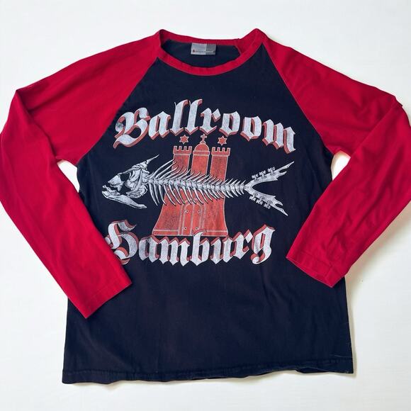 Y2K Promodoro Ballroom Hamburg Raglan T-Shirt M Punk Rock Aesthetic Germany VTG - Picture 1 of 6